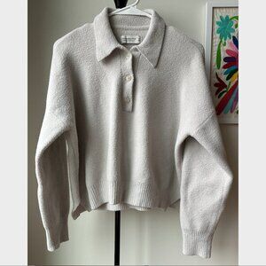 Abercrombie & Fitch White Polo Sweater from the Soft A&F Collection - Size XS